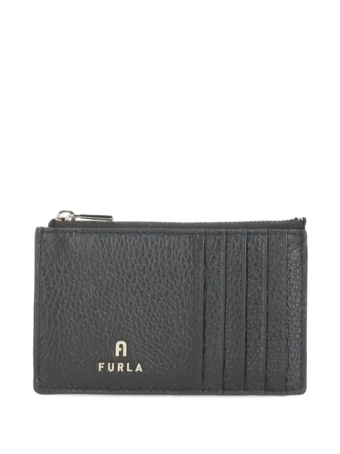 Furla pebbled-leather zip card holder Black WP00310HSF000