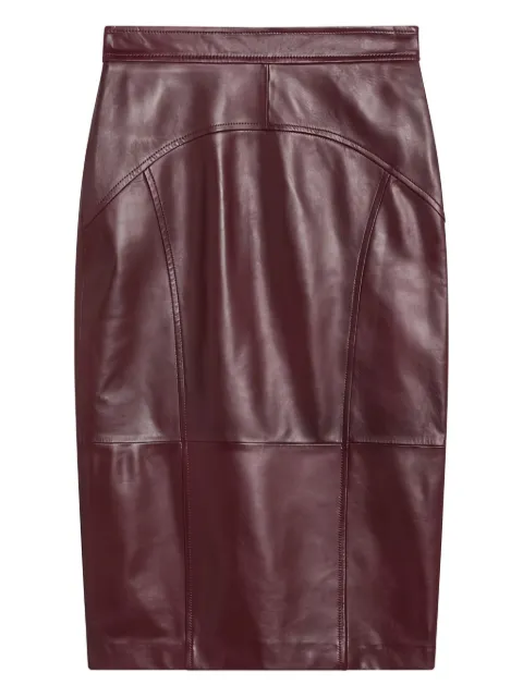 Max Mara leather pencil skirt Red TAIGALE
