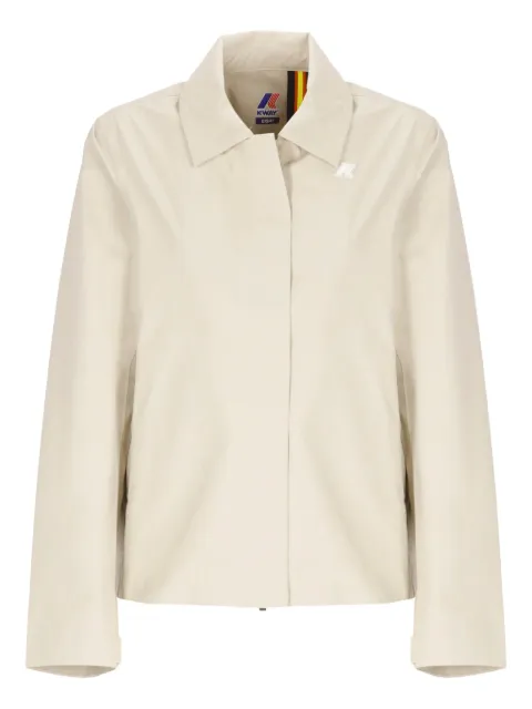 K-Way logo-plaque collar jacket Neutrals K61338W