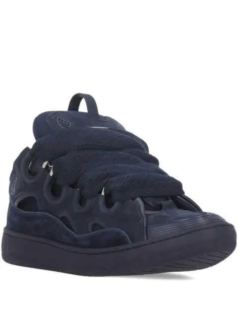 Lanvin Curb lace-up embossed-logo sneakers Blue FUSKDK12DRAGP2529