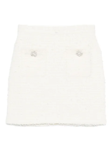 Self-Portrait embellished tweed skirt Neutrals AW25028SKC