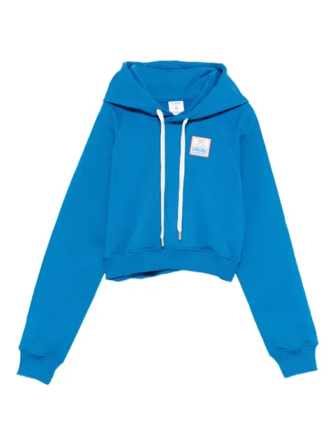 Casablanca cropped cotton hoodie Blue WPF25JTP363