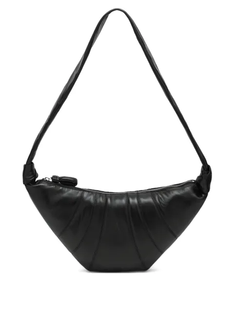 LEMAIRE medium Croissant bag in leather Black BG0001LL095