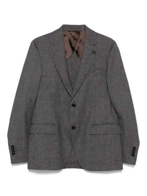 Lardini herringbone wool suit Brown CN787AEAAIF65424