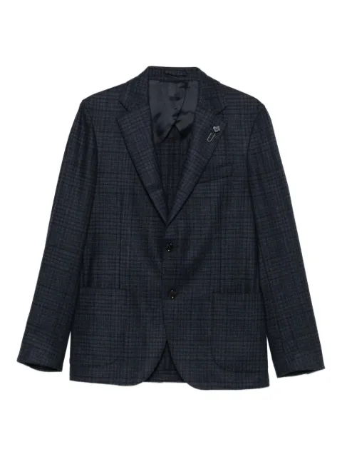 Lardini checked patch-pocket blazer Blue CN528AEAAIF65517