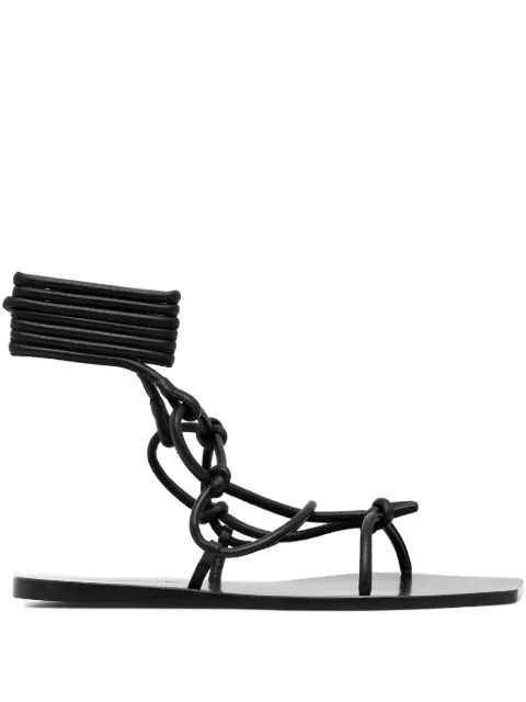 Rick Owens Lilies Penta knotted leather sandals Black LI01E4808LLP