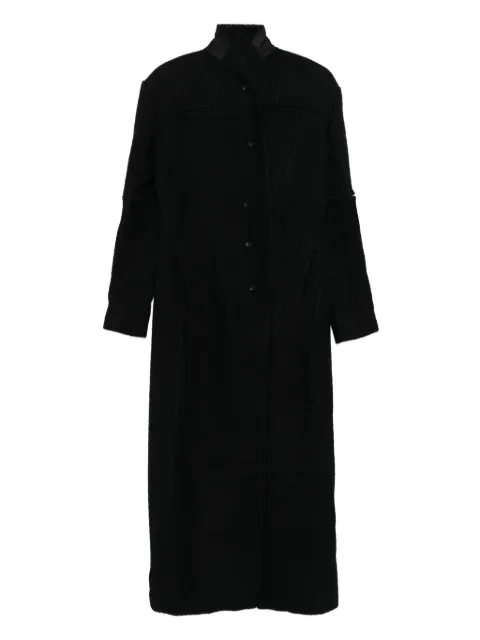 YEHUAFAN textured coat Black C9000070