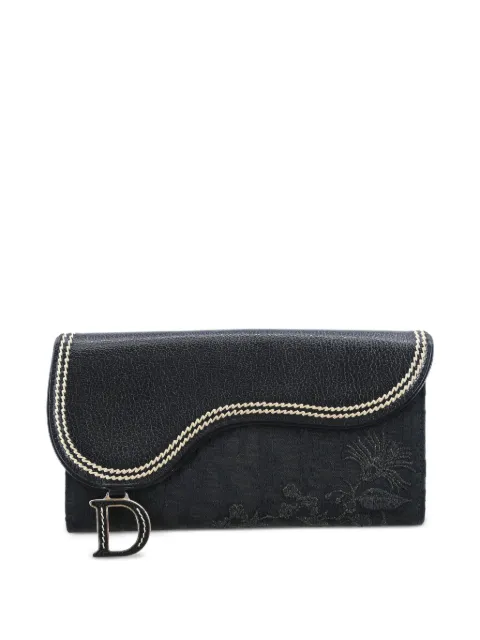 Christian Dior Pre-Owned 2005 Trotter embroidered-detail wallet Black 166060