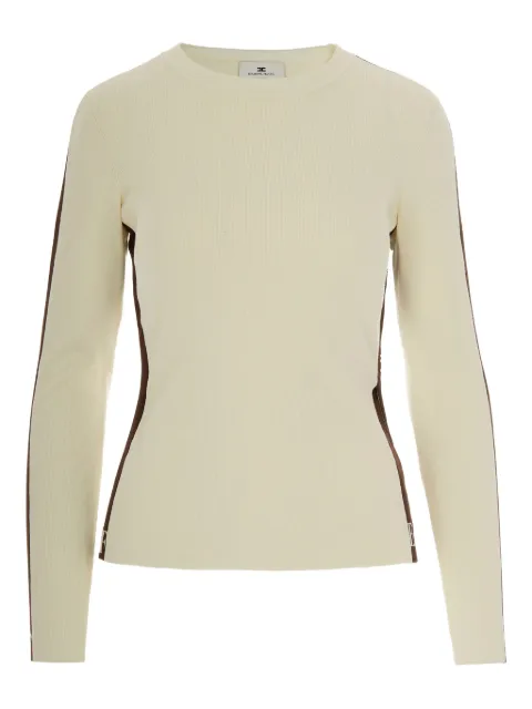 Elisabetta Franchi side-stripe ribbed top White MK03S56E2