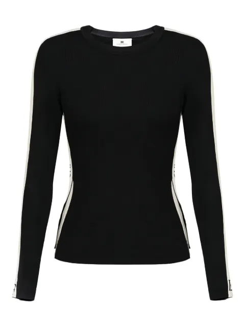 Elisabetta Franchi stripe-detail long-sleeve sweater Black MK03S56E2