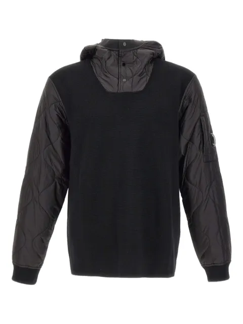C.P. Company wave-quilted hoodie Black 19CMKN063A006390M999