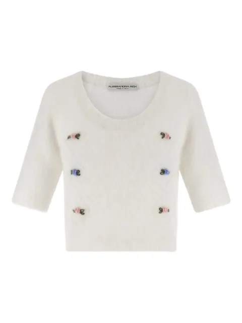 Alessandra Rich embroidered sweater White FABX4186K46039001