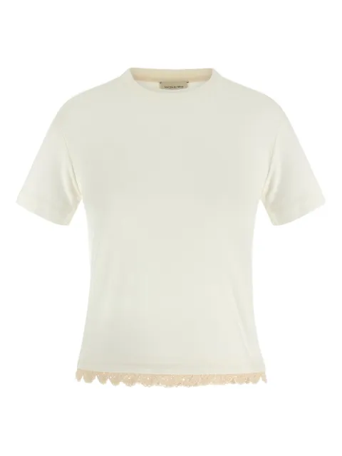 Magda Butrym crochet-hem crew-neck T-shirt White 204725