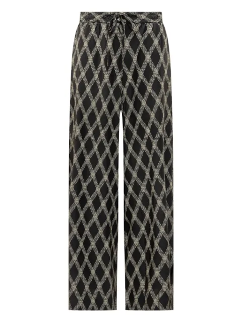 Pierre-Louis Mascia diamond-pattern drawstring trousers Black PT11094144043101