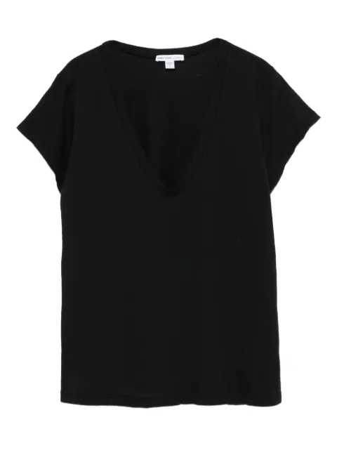 James Perse V-neck raw-edge T-shirt Black WUC3182