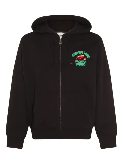Carhartt WIP logo-print zip-up hoodie Black I03517789XX