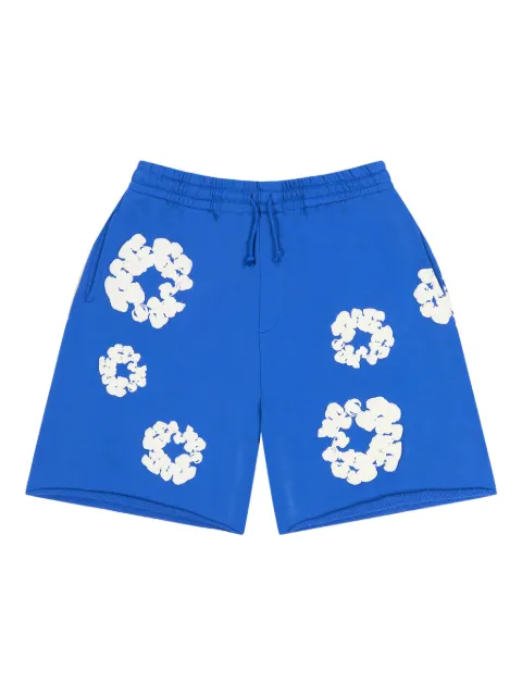 Denim Tears Wreath-print track shorts Blue DT165