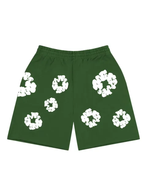 Denim Tears wreath-print track shorts Green DT166