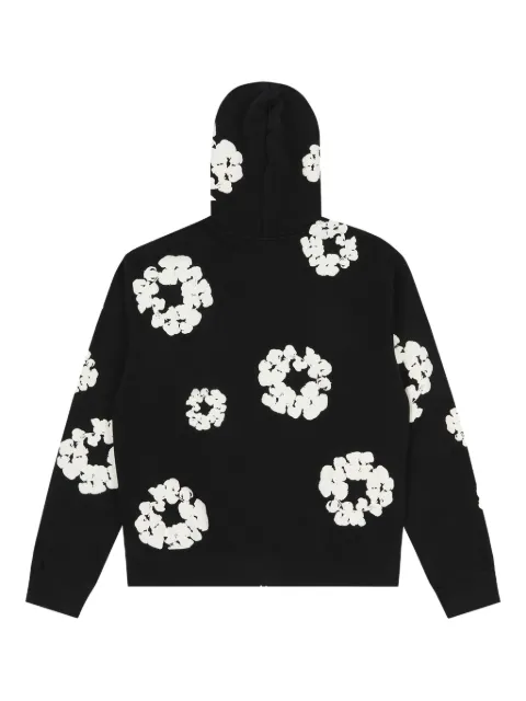 Denim Tears wreath-print zip hoodie Black DT154