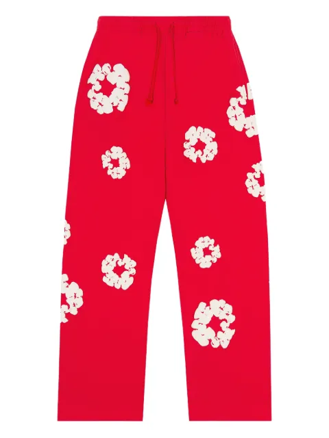 Denim Tears wreath-print track pants Red DT161