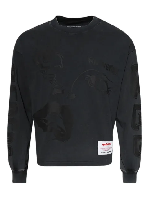 RRR123 graphic-design long-sleeved sweatshirt Black BADELS08