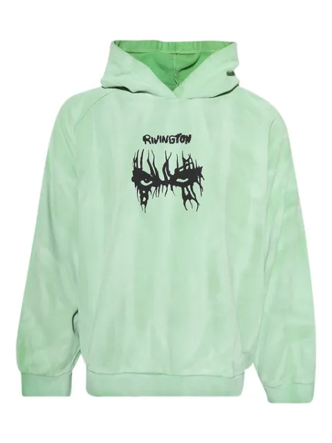 RRR123 graphic-print hoodie Green BADEHD20