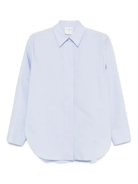 Forte Forte long-sleeve curved-hem shirt Blue 14115