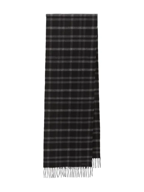 Saint Laurent tartan fringed scarf Black 8376163YS31