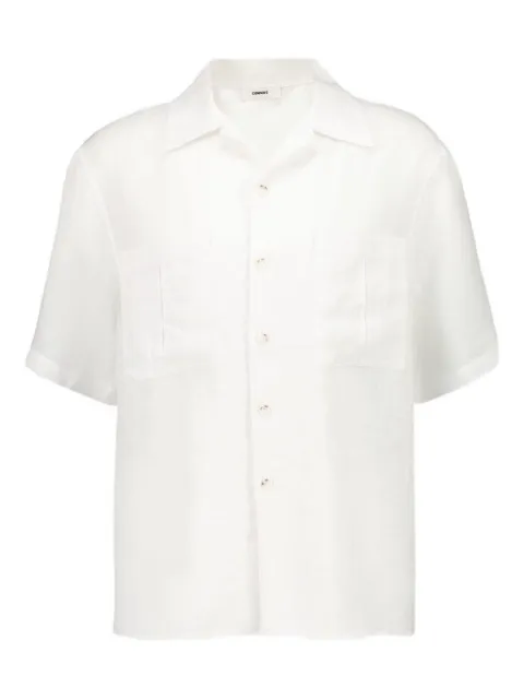 COMMAS V-neck patch-pocket shirt White W25H017
