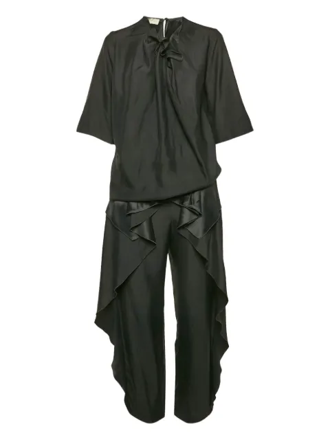Stella McCartney Pre-Owned 2023 Ruffled Sateen jumpsuit Black 1154455