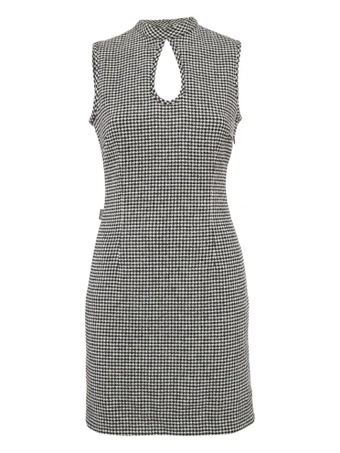 Moschino Pre-Owned Houndstooth Keyhole Dress Black 1040039