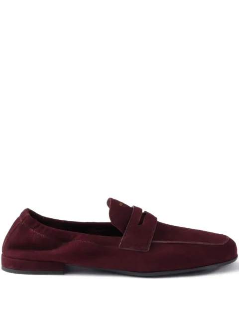 Prada shuffle antiqued suede loafers Red 1D051OF010008