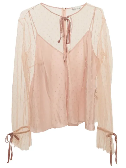 Red Valentino Vintage tulle tie-up blouse Pink 1151880