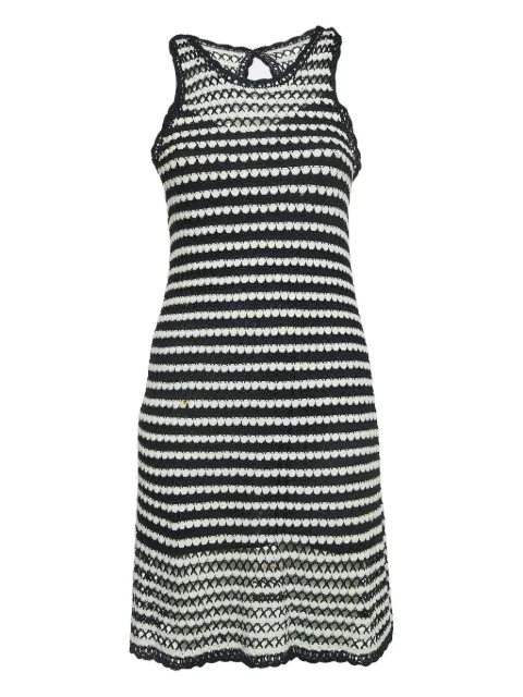 Diane Von Furstenberg Vintage lace striped knitted dress Blue 903714