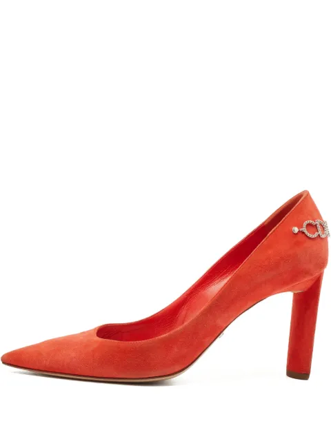 Christian Dior Pre-Owned suede pumps crystal detail shoes Orange 1138985