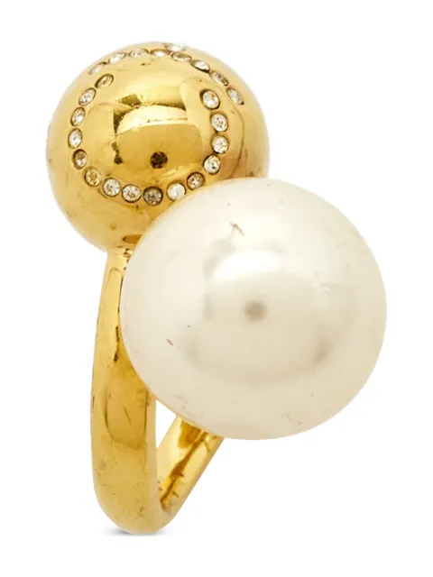 Carolina Herrera Vintage crystal-embellished ring Gold 841631