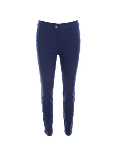 Escada Pre-Owned Teresa cotton-blend straight-leg trousers Blue 201141