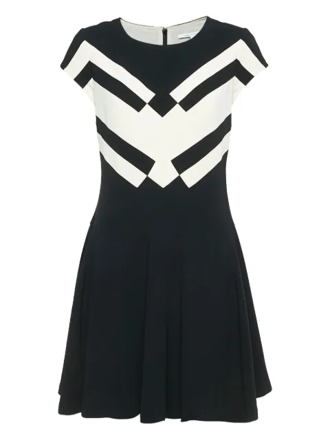 Diane Von Furstenberg Vintage two-tone crepe dress Black 1141686