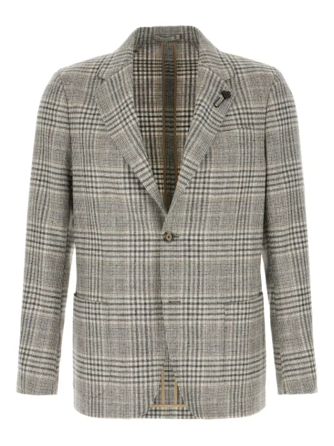 Lardini checked-pattern single-button blazer Neutrals CN6202EAAIF65517