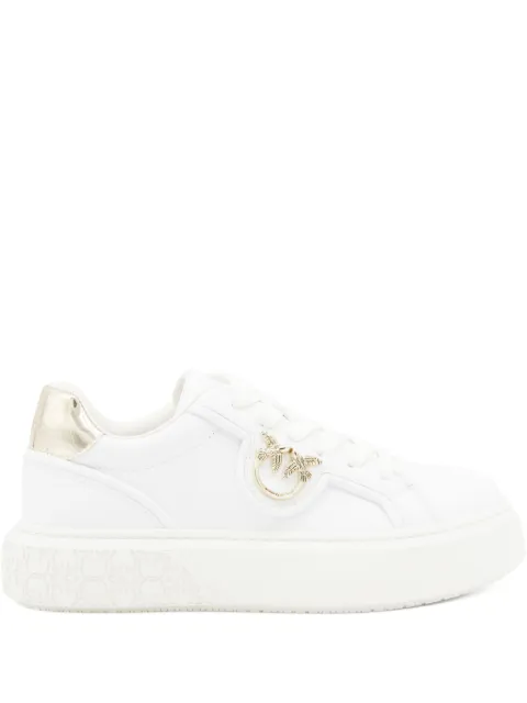 PINKO metallic-detail bird-embellishment sneakers White SS0041P087