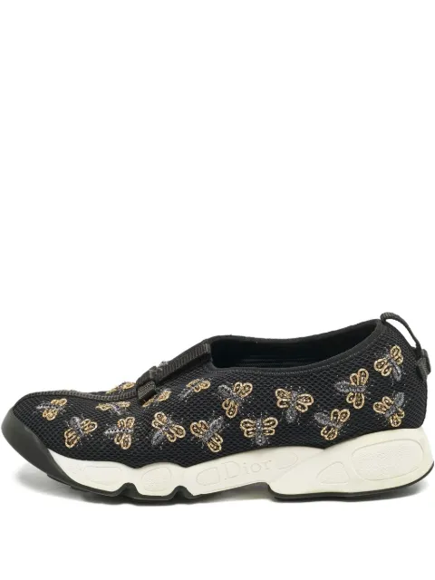 Christian Dior Pre-Owned bee-print mesh sneakers Black 1158024