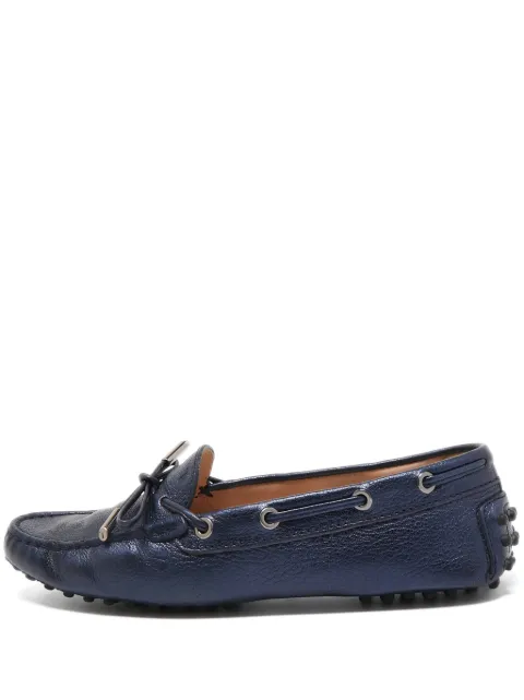 Tod's Vintage Gommino leather bow loafers Blue 888696