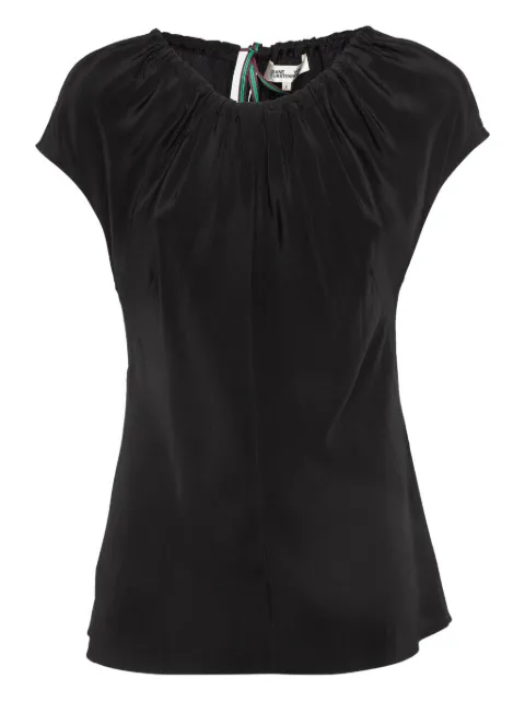 Diane Von Furstenberg Vintage silk tie-up detail top Black 962984