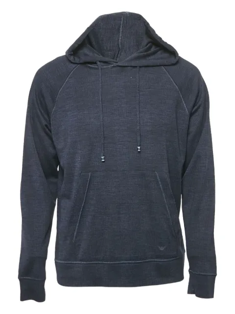 Emporio Armani Pre-Owned 2024 Check Pattern Hoodie Blue 1160242
