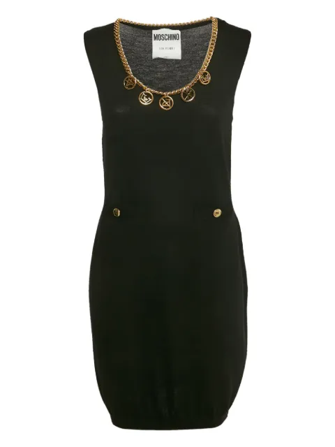 Moschino Pre-Owned embellished-neckline mini Dress Black 1142960