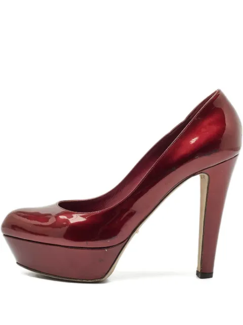 Sergio Rossi Vintage patent leather platform pumps Red 1152740