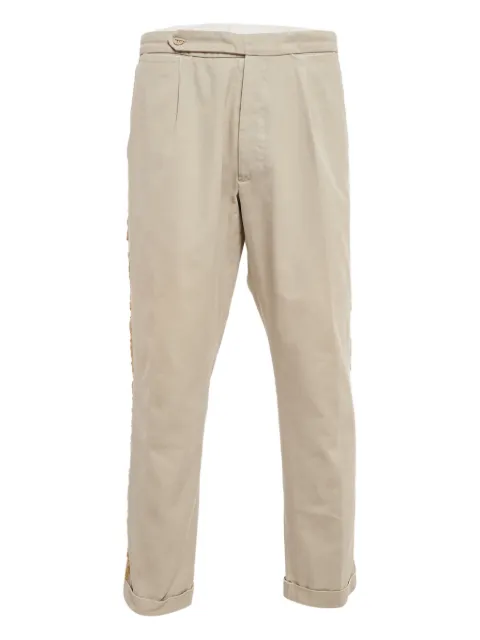 Palm Angels gabardine stripe-detail trousers Neutrals 1134978