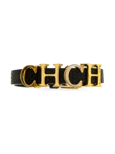 Carolina Herrera Vintage 2024 Gold Charms Leather Bracelet Gold 437008
