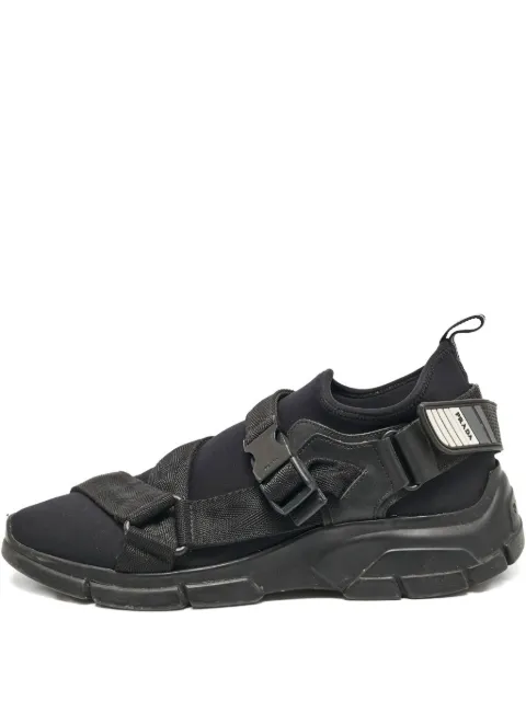 Prada Pre-Owned 2024 Buckle Strap Sneakers Black 1144279