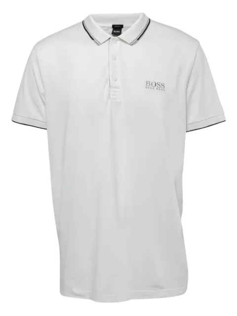 BOSS three-button placket polo shirt White 861653